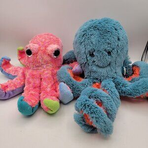 OCTOPUS Plush Lot of 2 Multicolor Sea Creature Toys Manhattan Toy Wild Republic